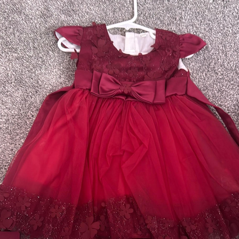 SHEIN Red Flutter Sleeve Formal Sundress